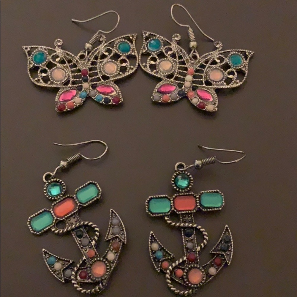 Studded silver earrings
